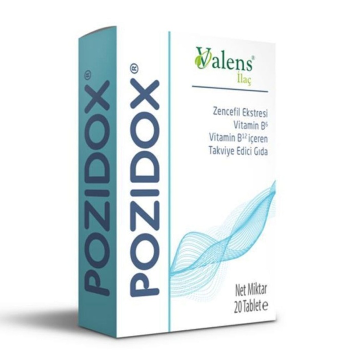 Pozidox B12 B6 Zencefil Ekstresi İçeren Takviye Edici Gıda 20 Tablet