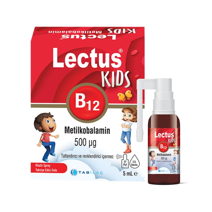 Lectus Metilkobalamin Kids B12 Dil Altı Sprey 5 ml