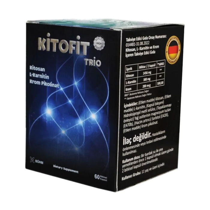 Kitofit Trio Kitosan L-Karnitin Krom Pikolinat 60 Kapsül