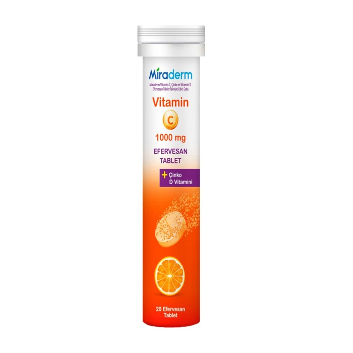 Miraderm Vitamin C 1000 mg 20 Efervesan Tablet