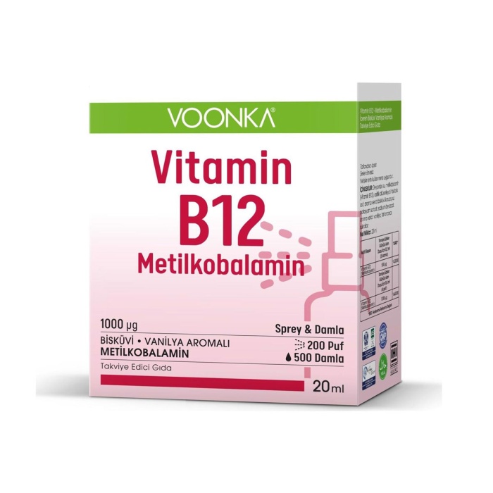 Voonka B12 Metilkobalamin Sprey & Damla 20 ml