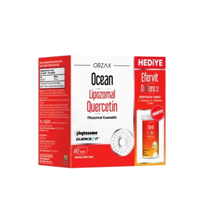 Ocean Lipozmal Quercetin 60 Kapsül + Efervit Defence 10 Efervesan Tablet