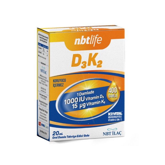 NBT Life D3K2 1000 IU Damla 20 ml