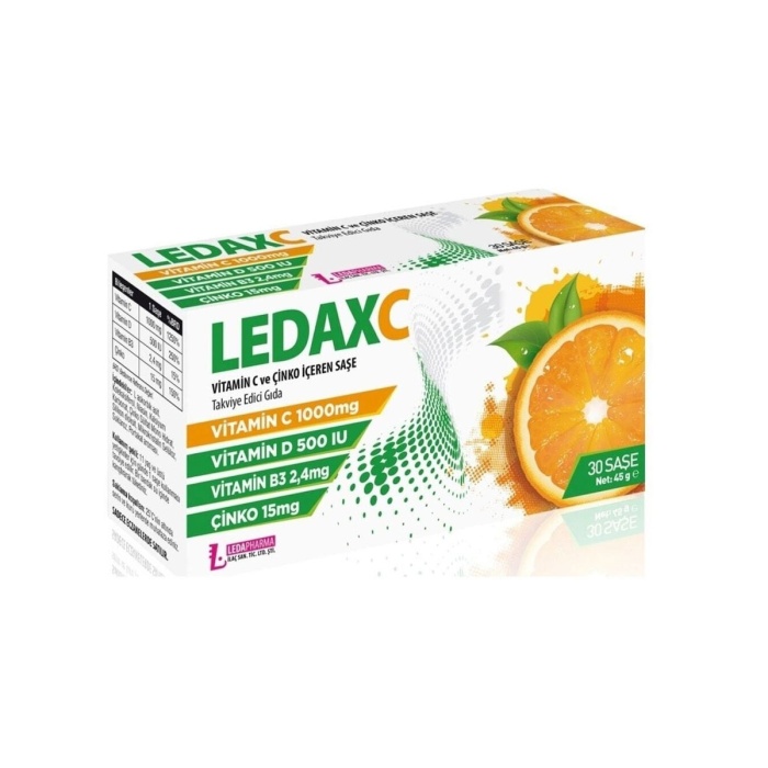 Ledaxc Vitamin C ve Çinko İçeren 30 Saşe