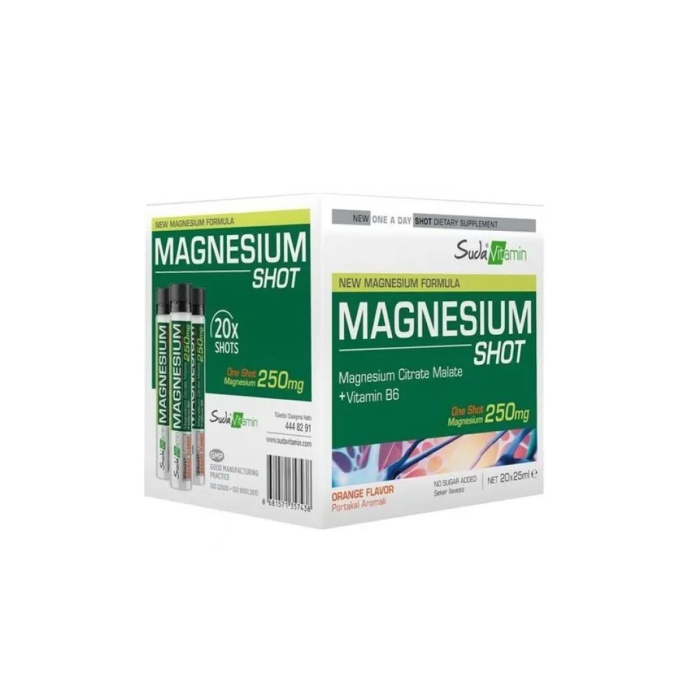 Suda Vitamin Magnesium Shot Portakal Aromalı 20 shot x 25 ml