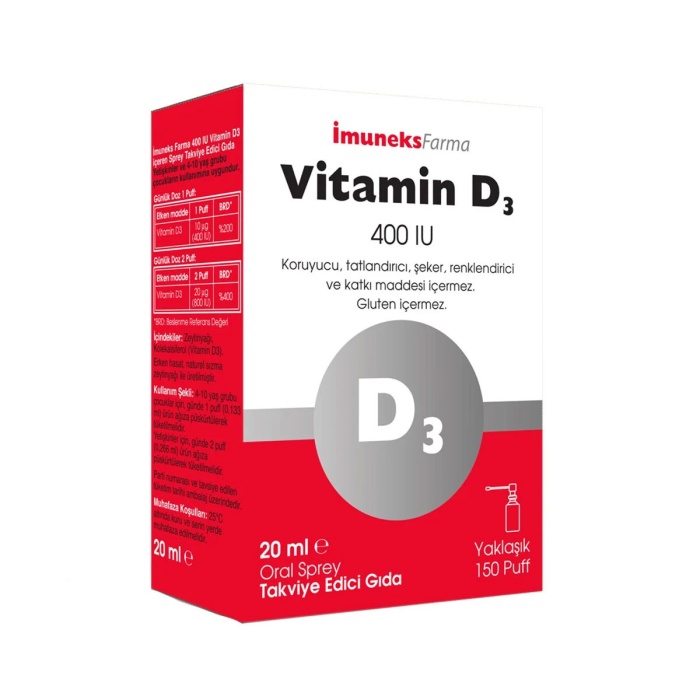 İmuneks Vitamin D3 400 IU Sprey 20 ml