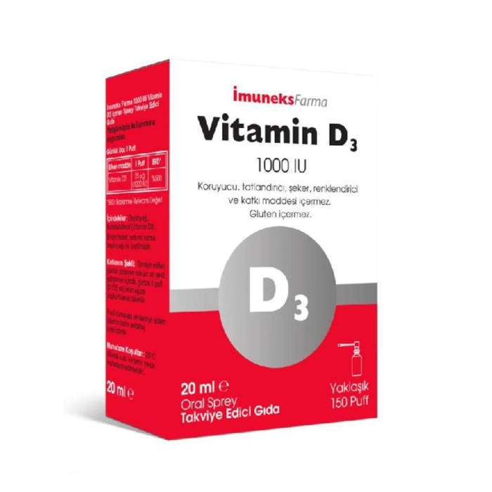 İmuneks Vitamin D3 1000 IU Sprey 20 ml