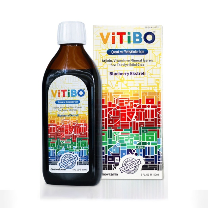 Vitibo Çocuk ve Yetişkinler için Arjinin & Vitamin & Mineral İçeren Sıvı TakviyeEdici Gıda 150 ml