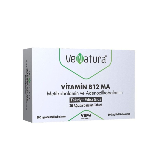 Venatura Vitamin B12 MA Metilkobalamin ve Adenozilkobalamin 30 Tablet