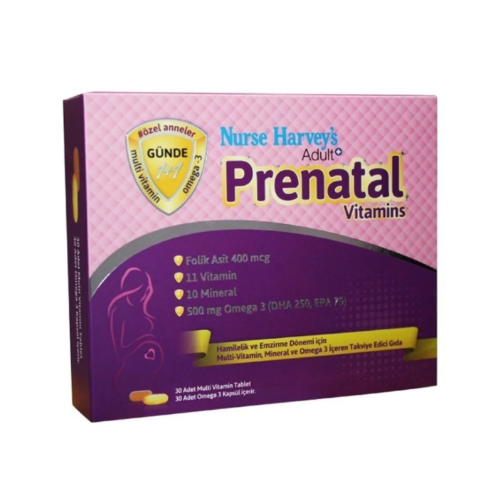 Nurse Harveys Prenatal Adult Vitamin Multivitamin 30 tablet + Omega 3 30 kapsül