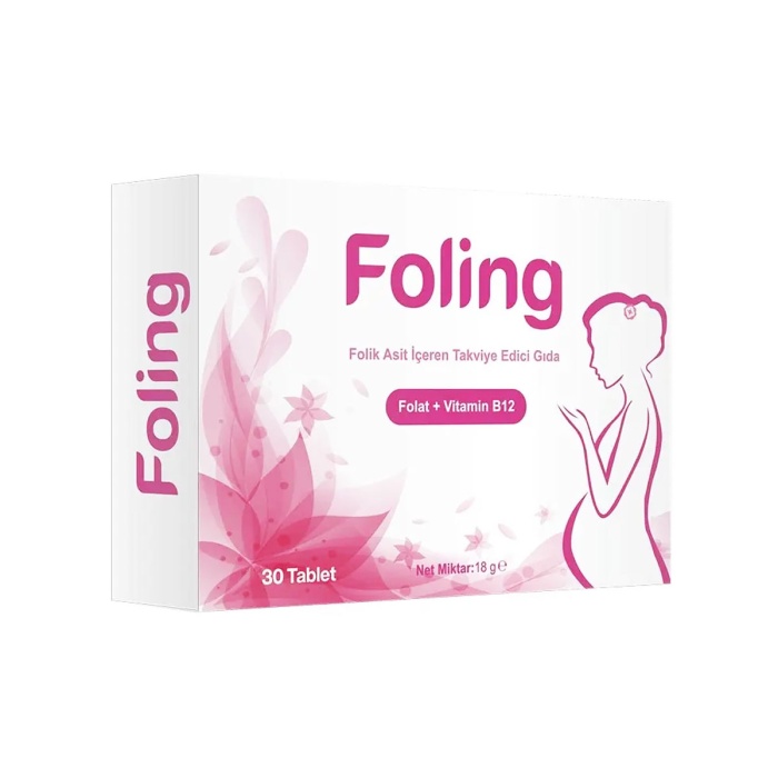 Foling Folat ve Vitamin B12 İçeren Takviye Edici Gıda 30 Tablet