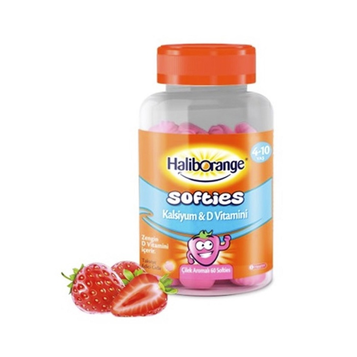 Haliborange Softies Kalsiyum D Vitamini Çilek Aromalı 60 Softies
