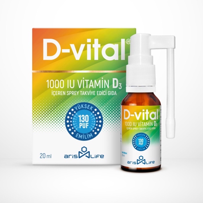 D-Vital D3 Vitamin D3 1000 IU Sprey 20 ml