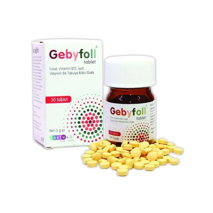 Gebyfoll Tablet Folat Vitamin B12 İyot Vitamin B6 30 Tablet