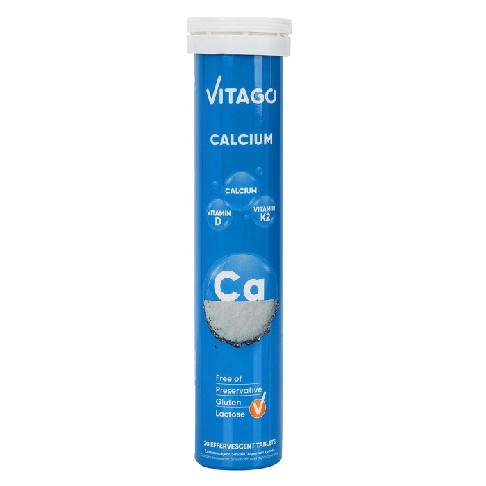 Vitago Kalsiyum Vitamin D Vitamin K2 İçeren 20 Efervesan Tablet