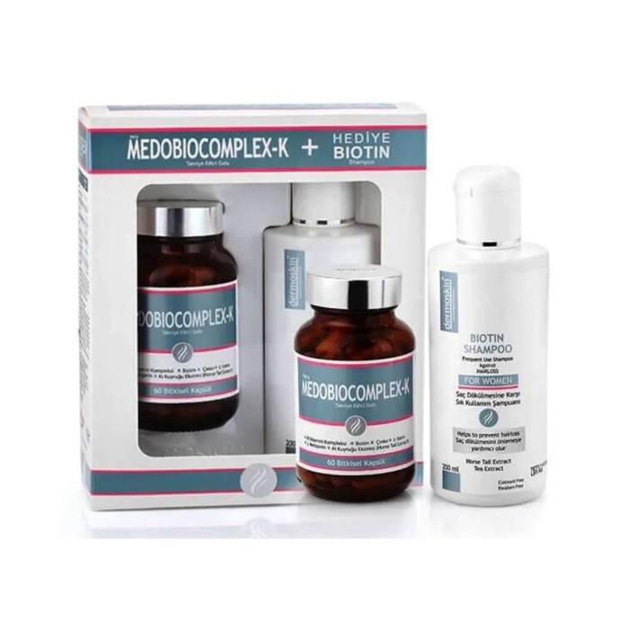 Dermoskin Medobiocomplex-K Kadın 60 Kapsül + Biotin Şampuan 200 ml
