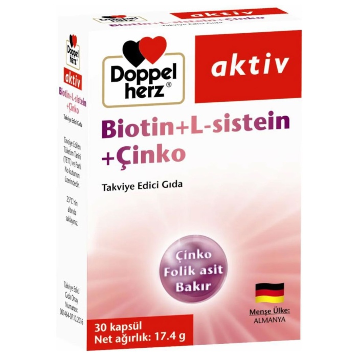 Doppelherz Biotin + L-Sistein + Çinko 30 Kapsül