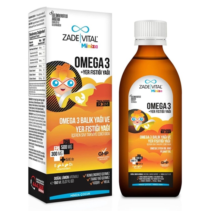 Zade Vital Miniza Omega-3 ve Yer Fıstığı Şurubu 150 ml