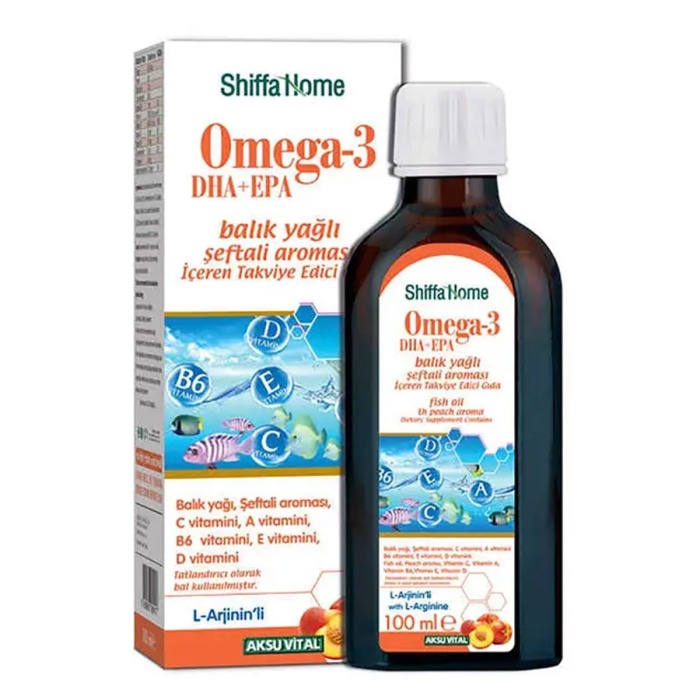 Shiffa Home Omega-3 Balık Yağı Şeftali Aromalı 100 ml
