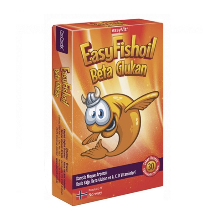 EasyFishoil Beta Glukan Karışık Meyve Aromalı 30 Jel Tablet