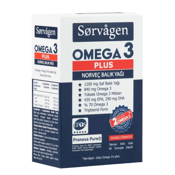 Sorvagen Omega 3 Plus Norveç Balık Yağı 60 Kapsül