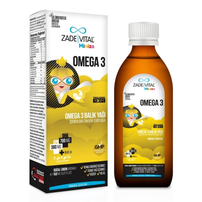 Zade Vital Miniza Omega-3 Triglyceride Form Balık Yağı 150 ml