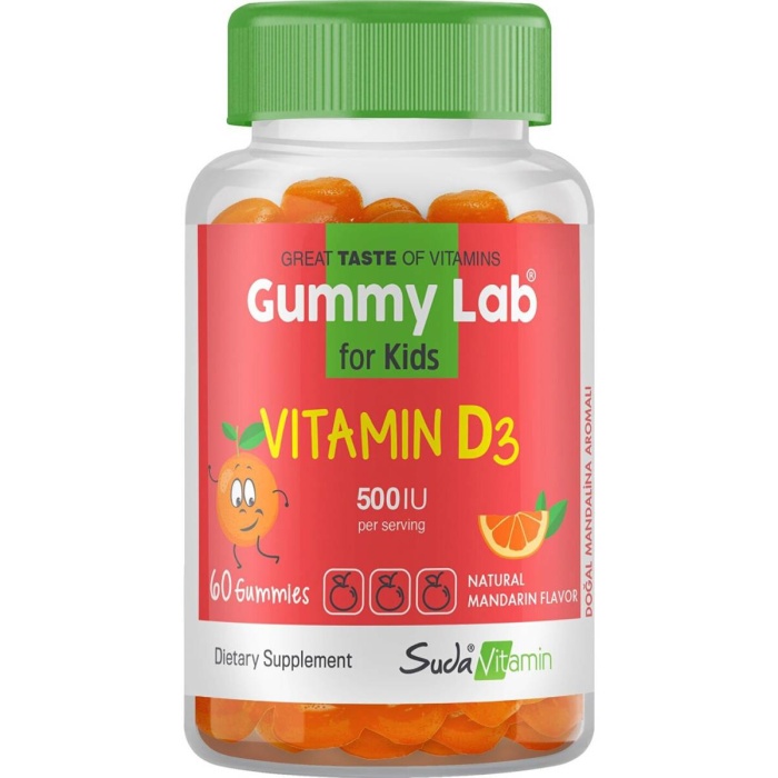 Suda Vitamin Gummy Lab Vitamin D3 For Kids Mandalina 60 Gummies