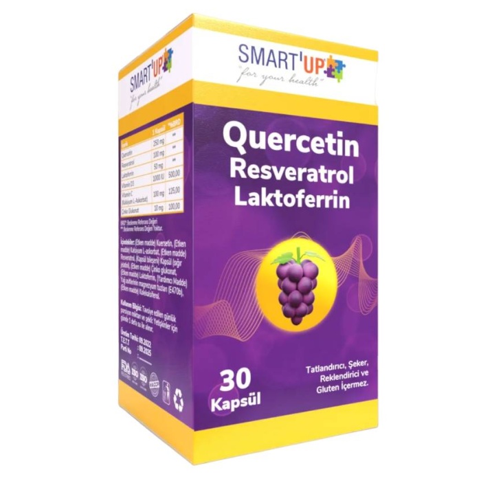 Smart Up Quercetin Resveratrol Laktoferrin 30 Kapsül