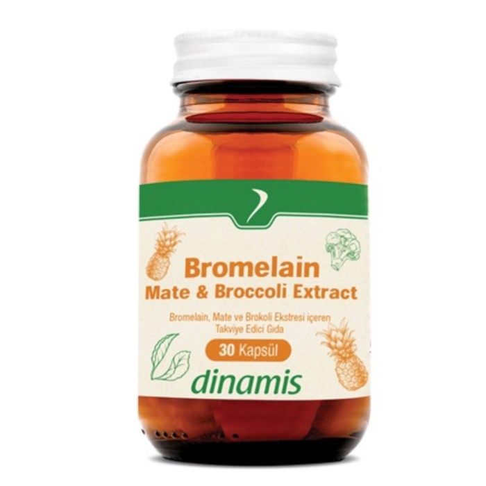 Dinamis Bromelain Mate & Broccoli Extract 30 Kapsül