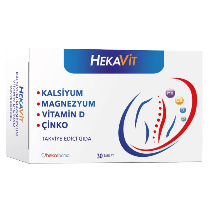 Hekavit Kalsiyum Magnezyum Çinko Vit D 30 Tablet