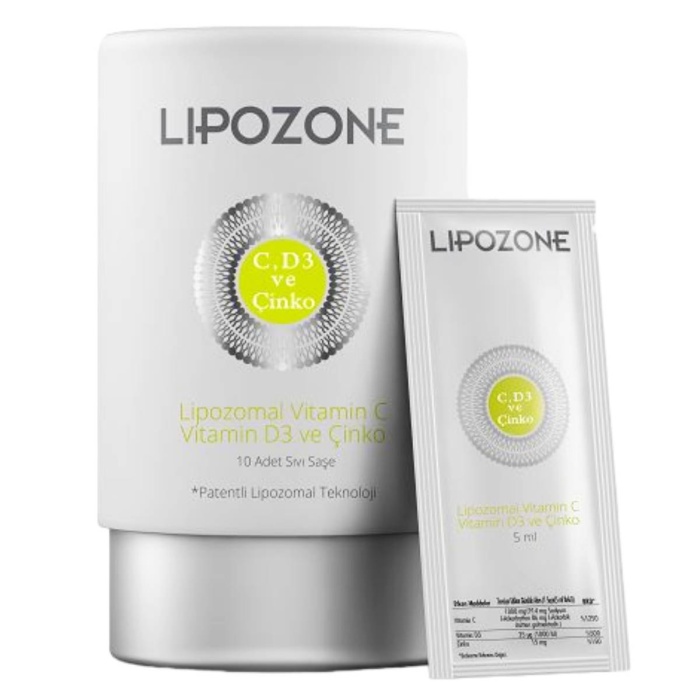 Lipozone Lipozomal Vitamin C Vitamin D3 ve Çinko 5 ml x 10 Saşe