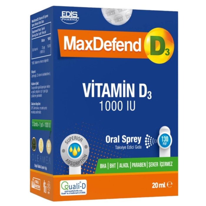 Maxdefend D3 1000 IU Oral Sprey 20 ml