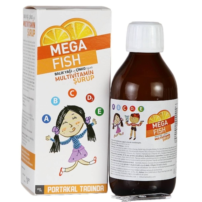Megafish Limon ve Portakal Aromalı Şurup 150 ml