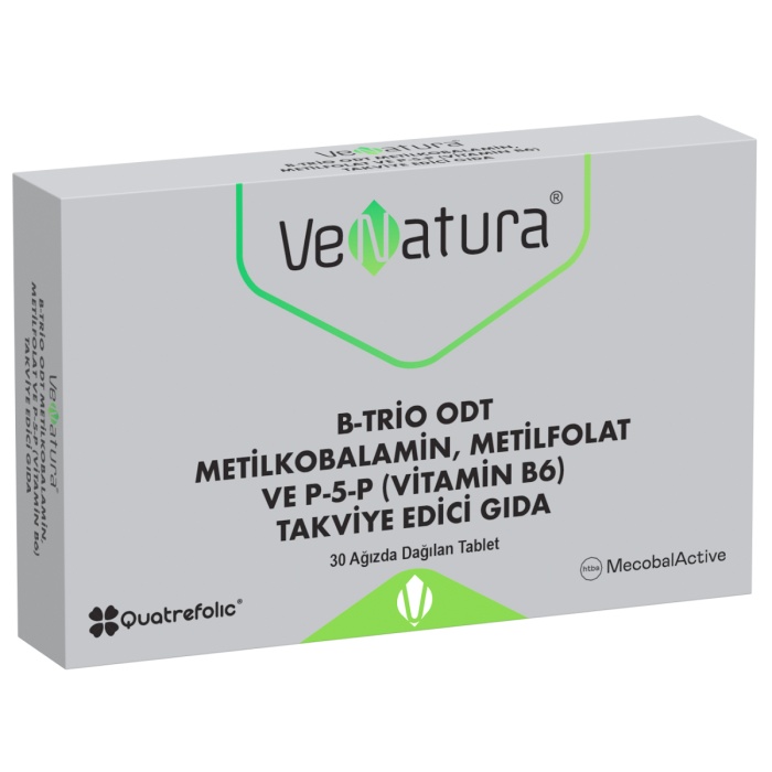 Venatura B-Trio ODT Metilkobalamin Metil Folat ve Vitamin B6 30 Tablet