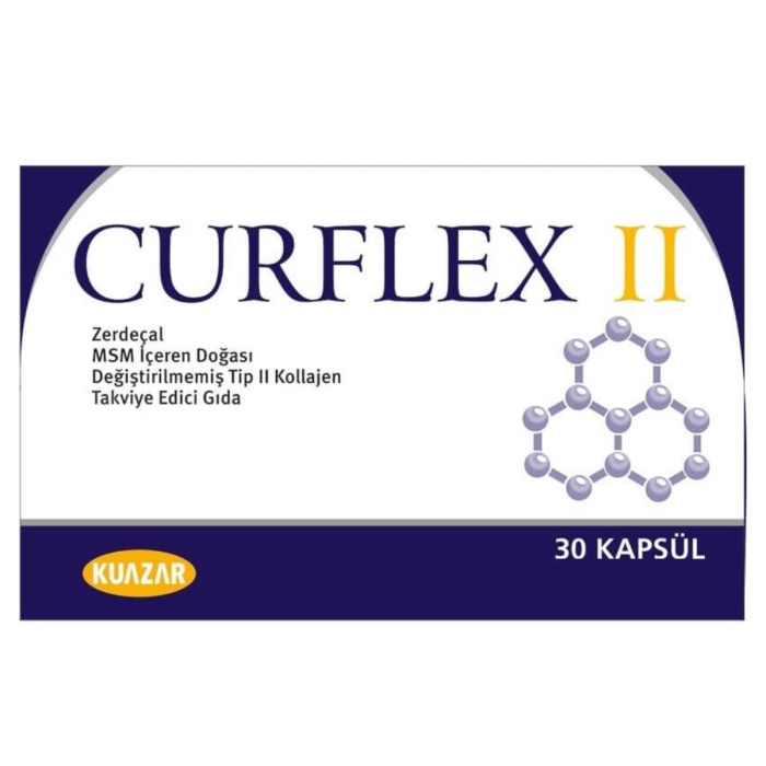 Curflex II Tip 2 Kolajen ve Zerdeçal İçeren Gıda Takviyesi 30 Kapsül