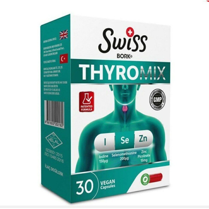 Swiss Bork Thyromix 30 Vegan Kapsül