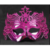 Metalik Fuşya Pembe Renk Masquerade Kelebek Simli Parti Maskesi 23x14 cm (4434)