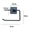 Kendiliğinden Yapışkanlı Siyah Paslanmaz Metal Kapaksız Tuvalet Kağıtlığı Aparatı (4434)