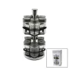 12PCS   KARE  CAM - PLASTİK KAPAK TUZLUK - BAHARATLIK  DÖNER STANDLI (4434)