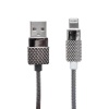 METAL YAYLI IPHONE LIGHTNING USB DATA VE ŞARJ KABLOSU 1 METRE (4434)