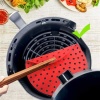 Renkli Isıya Dayanıklı Yıkanılabilir Silikon Fırın Ve Airfryer Yuvarlak Pişirme Matı 23 Cm (4434)