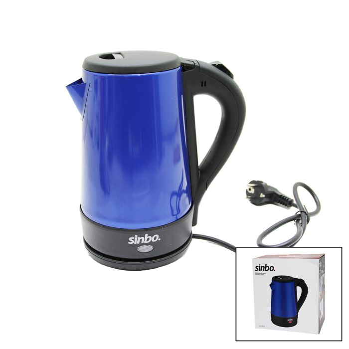 SİNBO-8016 MAVİ RENK ÇELİK KETTLE SU ISITICISI 1.5LT - 2200W (4434)