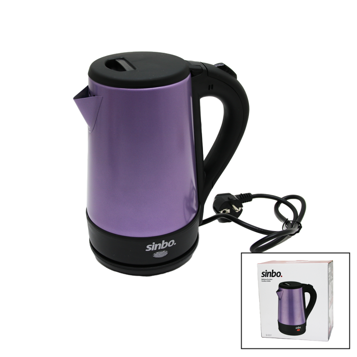 SİNBO-8017 MOR RENK ÇELİK KETTLE SU ISITICISI 1.5LT - 2200W (4434)