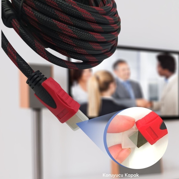 HDMI Kablosu HDTV Bilgisayar Uydu Görüntü Ses Full HD Sargılı Görüntü Aktarma Kablosu (4434)