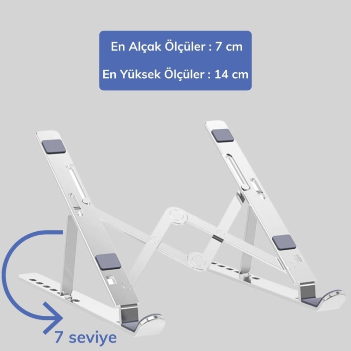 Ayarlanabilir Dizüstü Destek Tabanı Tamamen Katlanabilir Taşınabilir Laptop Yükseltici (4434)