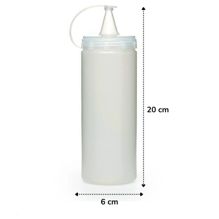 Şeffaf Kapaklı Sızdırmaz Yağlık Sosluk Şişesi Plastik Yağdanlık 400 ml. AP-9028 (4434)