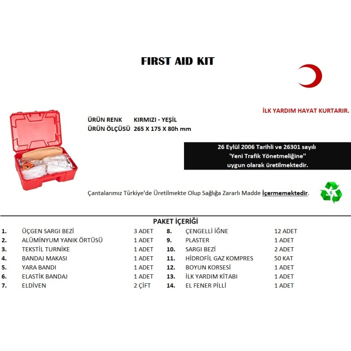 Küçük İlk Yardım Seti First Aid Kit (4434)