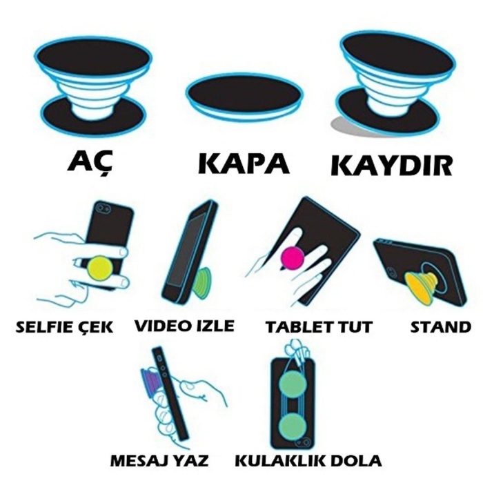 Telefon Parmak Tutucu - Asorti (4434)