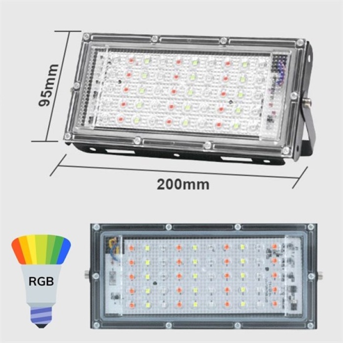 Kumandalı Led Işık Dış Cephe Aydınlatması Çok Renkli RGB Led Panel Işık PartiLed Aydınlatma (4434)