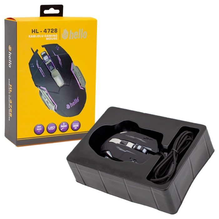 HELLO HL-4728 KABLOLU OYUNCU GAMING MOUSE (4434)